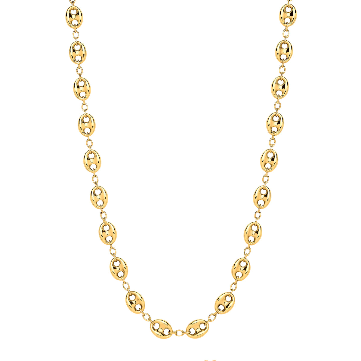 Coffee Bean Link Necklace – 14.9g - 9K Yellow Gold