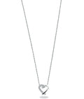 0.05ct Natural Round Brilliant Diamond Heart Pendant Necklace – 18 Inch -9K White Gold