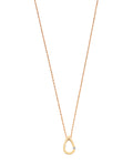 0.04ct Natural Round Brilliant Diamond Teardrop Pendant Necklace – 18 Inch -9K Yellow Gold