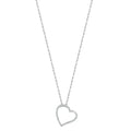 0.12ct Natural Diamond Heart Pendant Necklace – 18 Inch - 9K White Gold