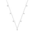 0.27ct Natural Diamond 7 Florets Pendant Necklace – 18 Inch - 9K White Gold