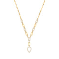 1.30ct Natural Diamond Pear-Shaped Drop Necklace – 18 Inch - 18K Yellow Gold