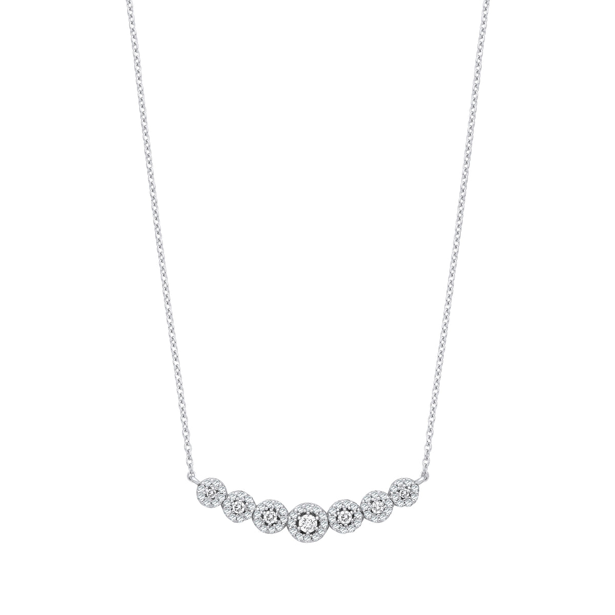 0.50ct Natural Diamond Drop Pendant Necklace – 16 Inch - 18K White Gold
