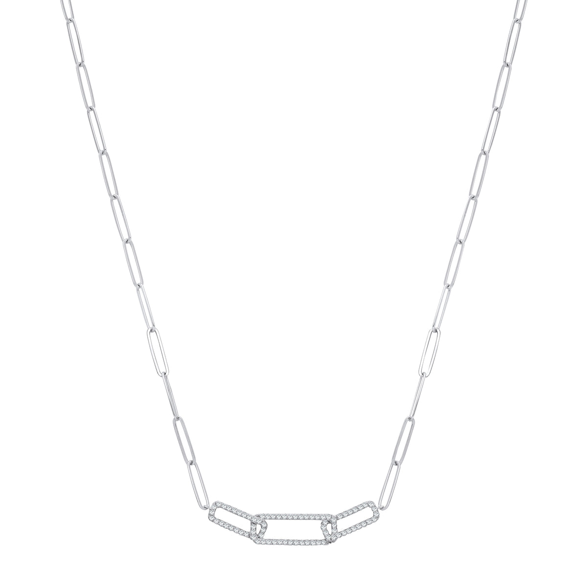 0.35ct Natural Diamond Drop Pendant Necklace – 17 Inch - 9K White Gold