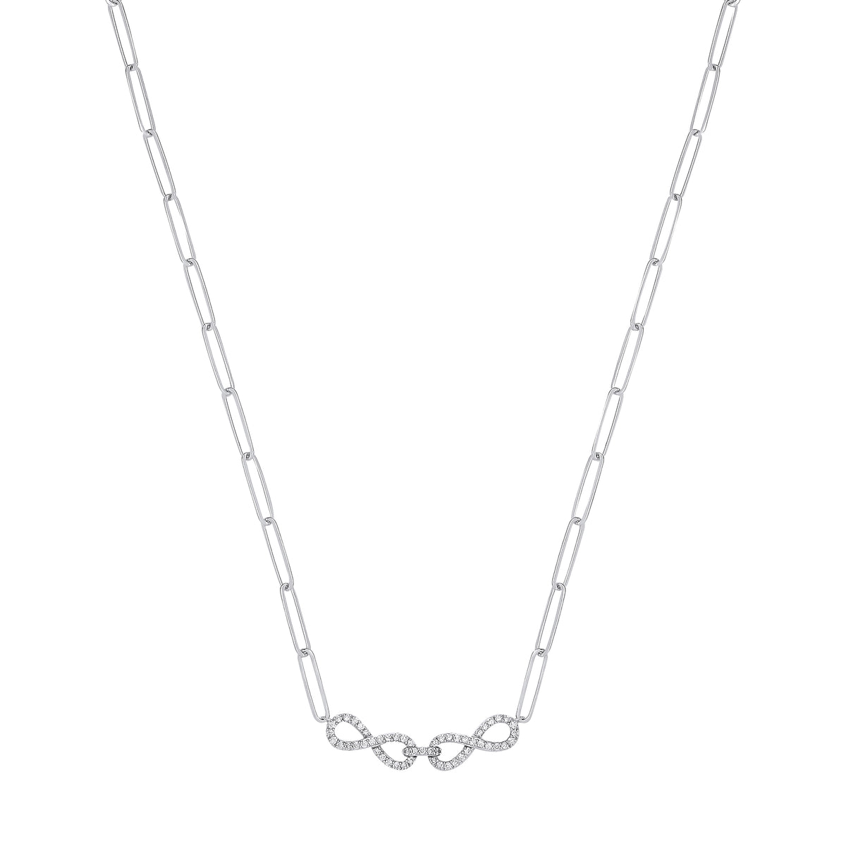 0.24ct Natural Diamond Drop Pendant Necklace – 18 Inch - 9K White Gold