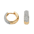 0.42ct Natural Diamond Wide Huggie Earrings - 9K Yellow Gold