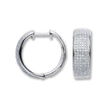 0.55ct Natural Diamond Wide Huggie Earrings - 18K White Gold