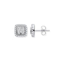 0.33ct Natural Diamond Milled Bezel Stud Earrings - 9K White Gold