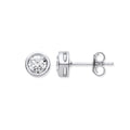 0.25ct Natural Diamond Rub-Over Illusion Set Stud Earrings - 9K White Gold