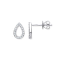 0.15ct Natural Diamond Teardrop Stud Earrings - 9k White Gold