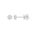 0.13ct Natural Diamond Petal Stud Earrings - 9K White Gold