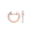 0.10ct Natural Diamond Hinged Hoop Earrings - 9K Rose Gold