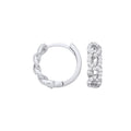 0.28ct Natural Diamond Huggie Hoop Earrings - 9K White Gold