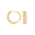0.28ct Natural Diamond Huggie Hoop Earrings - 9K Yellow Gold