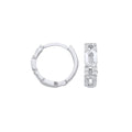 0.12ct Natural Diamond Huggie Hoop Earrings - 9K White God