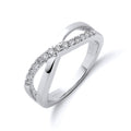 0.20ct Natural Round Brilliant Diamond Crossover Ring – 18K White Gold
