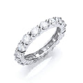 3.00ct Natural Round Brilliant Diamond Claw-Set Full Eternity Ring – 18K White Gold