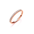 0.20ct Natural Round Brilliant Diamond Micro-Set Half Eternity Ring – 18K Rose Gold