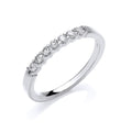 0.25ct Natural Round Brilliant Diamond Claw-Set Half Eternity Ring – 9K White Gold