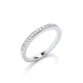 0.14ct Natural Round Brilliant Diamond Grain-Set Eternity Ring – 18K White Gold