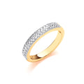 0.35ct Natural Round Brilliant Diamond Double-Row Pavé Eternity Ring – 18K Yellow Gold