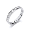 1.00ct Natural Round Brilliant Diamond Channel-Set Full Eternity Ring – 18K White Gold