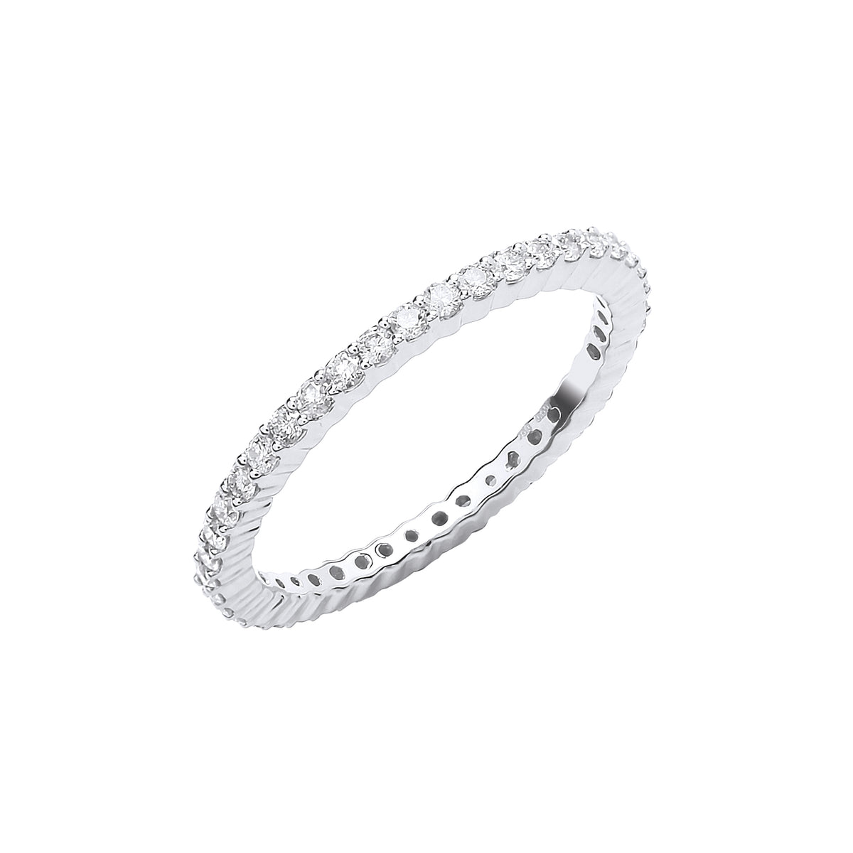 0.50ct Natural Diamond Micro-Set Full Eternity Ring - 18K White Gold