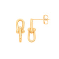 Bike Lock Stud Earrings - 9K Yellow Gold