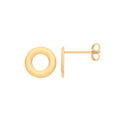9mm Plain Circle Stud Earrings - 9K Yellow Gold