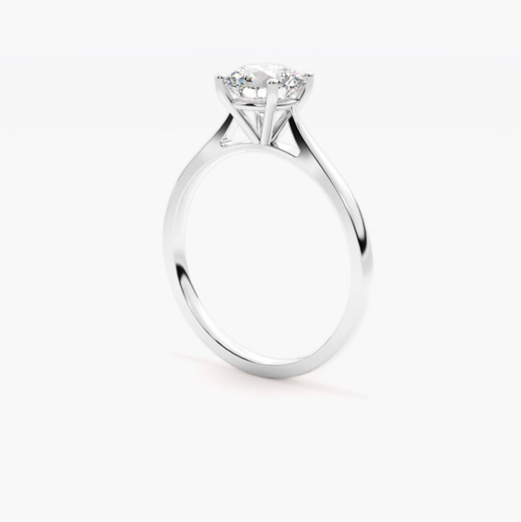 2ct Round Brilliant Lab Grown Diamond Cathedral Solitaire Engagement Ring – IGI Certified