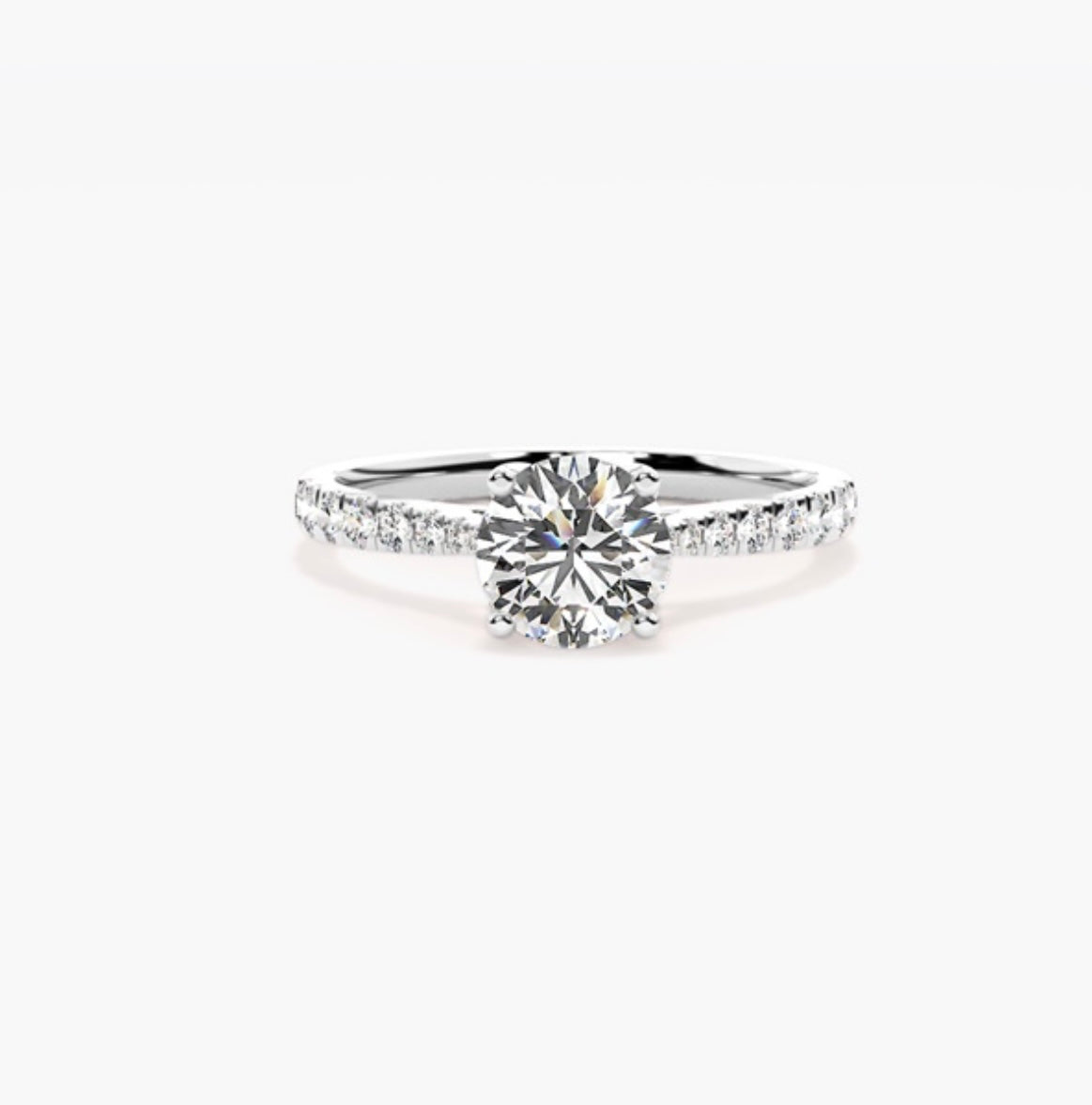 1.5ct Round Brilliant Lab Grown Diamond Cathedral Pave Engagement Ring – IGI Certified