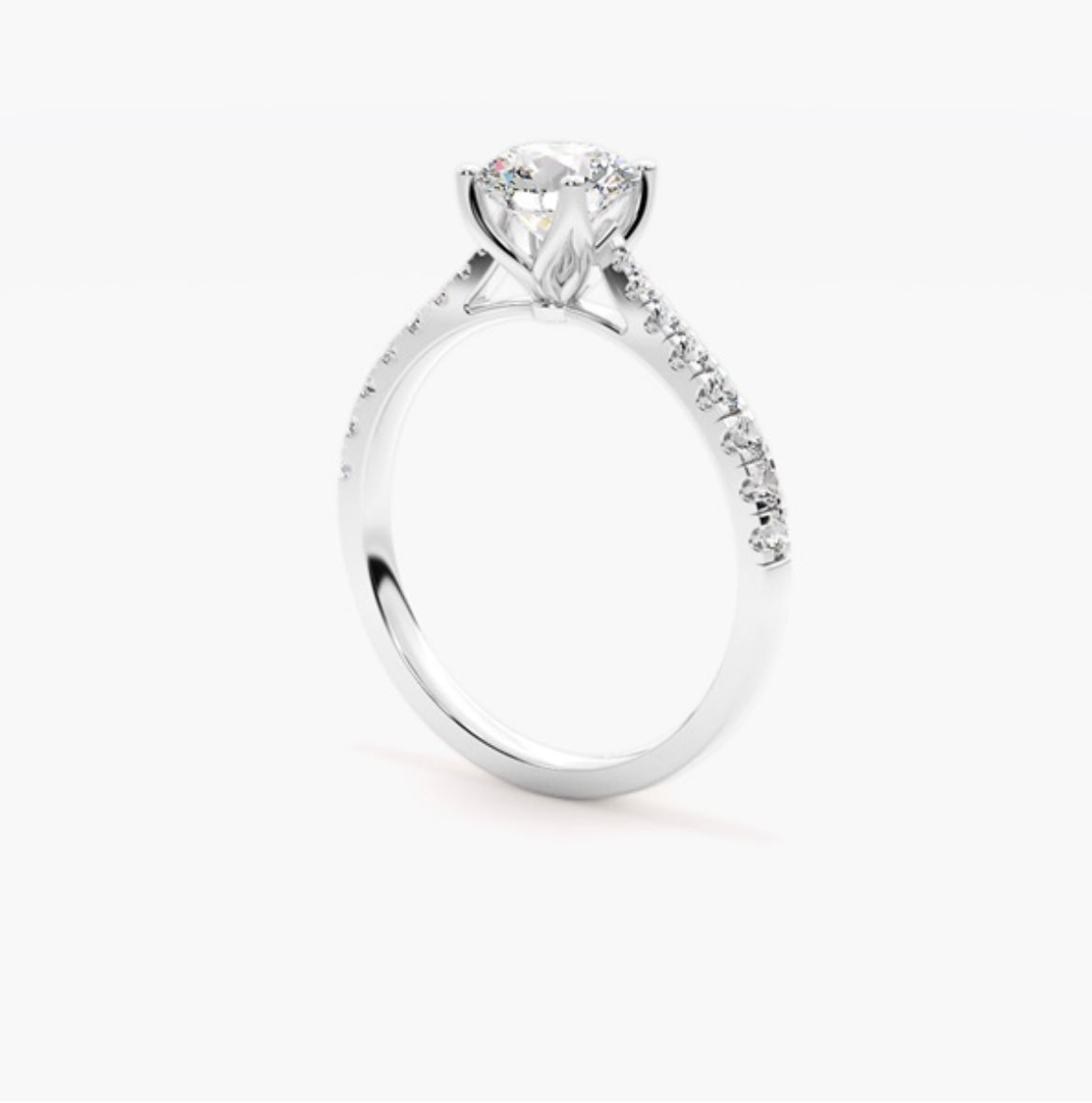 1.5ct Round Brilliant Lab Grown Diamond Cathedral Pave Engagement Ring – IGI Certified