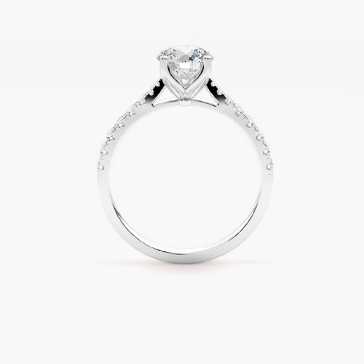 1.5ct Round Brilliant Lab Grown Diamond Cathedral Pave Engagement Ring – IGI Certified