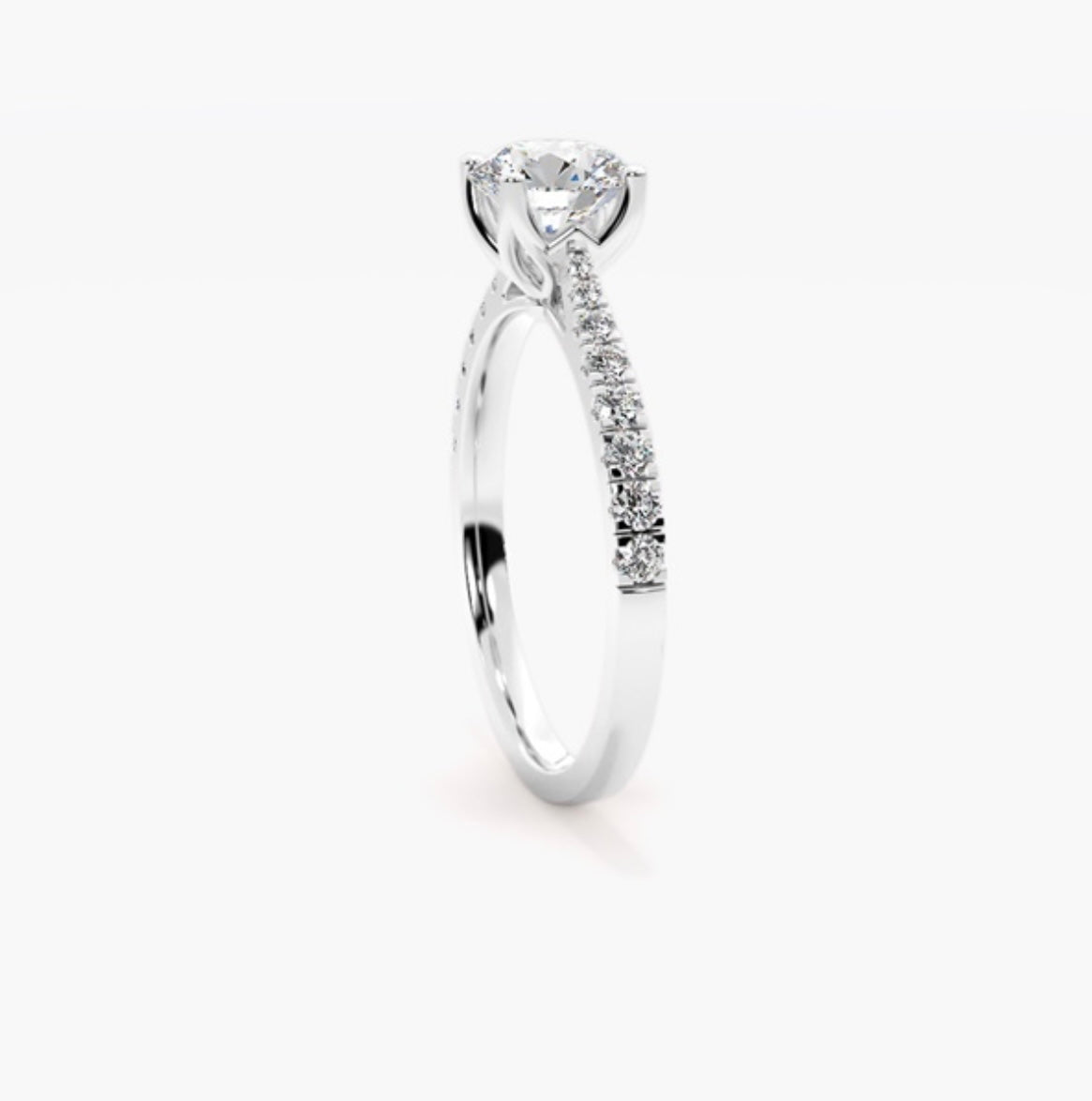 1.5ct Round Brilliant Lab Grown Diamond Cathedral Pave Engagement Ring – IGI Certified