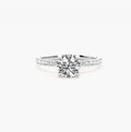 1ct Round Brilliant Lab Grown Diamond Floating Head Pave Engagement Ring – IGI Certified