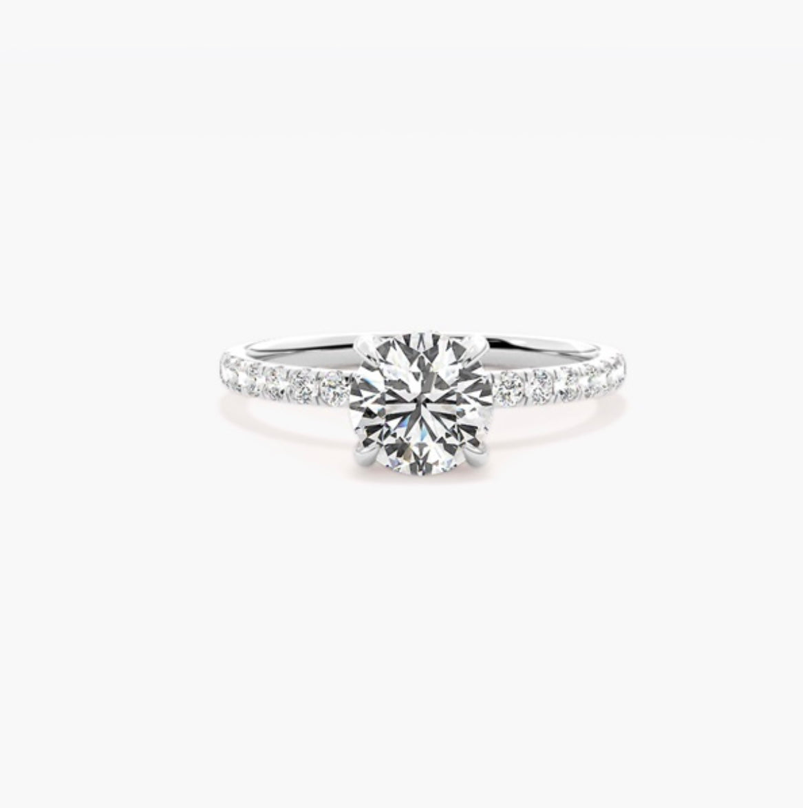1ct Round Brilliant Lab Grown Diamond Floating Head Pave Engagement Ring – IGI Certified