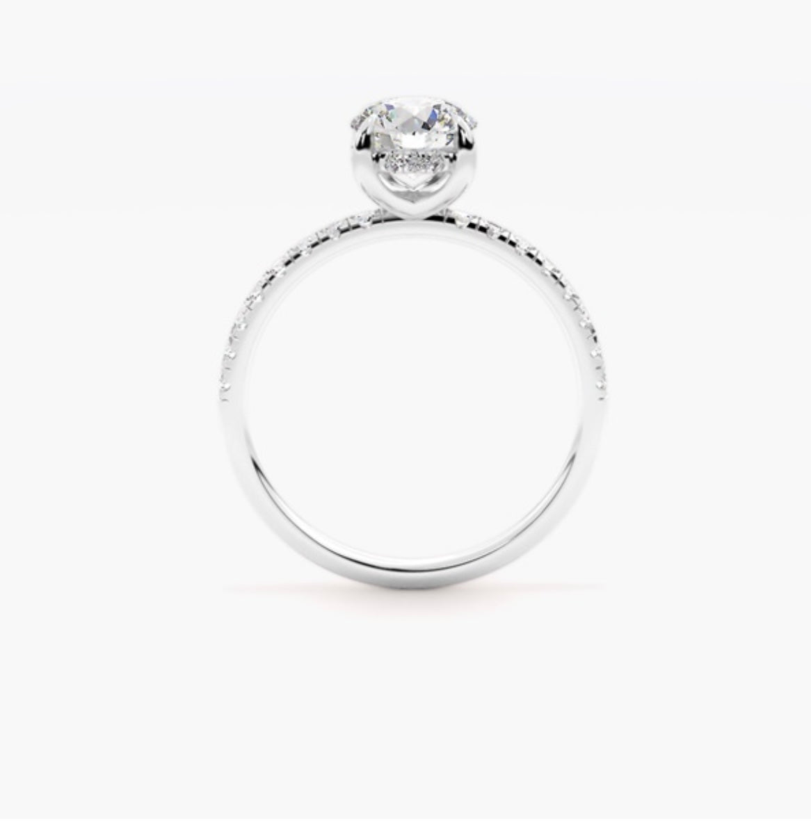 1ct Round Brilliant Lab Grown Diamond Floating Head Pave Engagement Ring – IGI Certified
