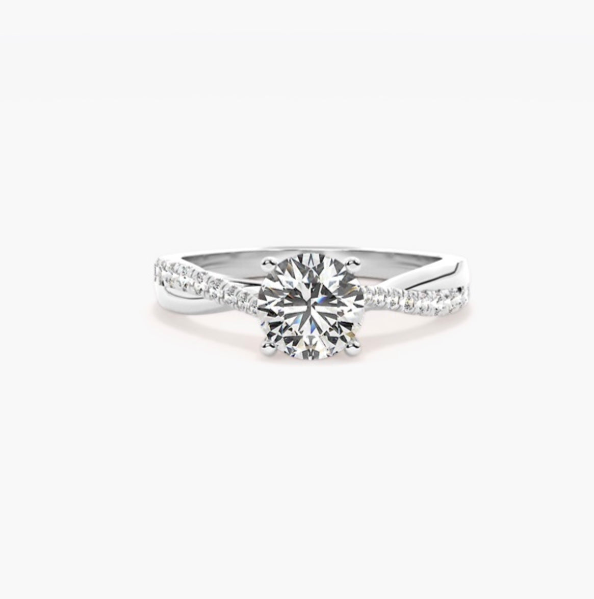 1ct Round Brilliant Lab Grown Diamond Cathedral Twist Pave Engagement Ring – IGI Certified