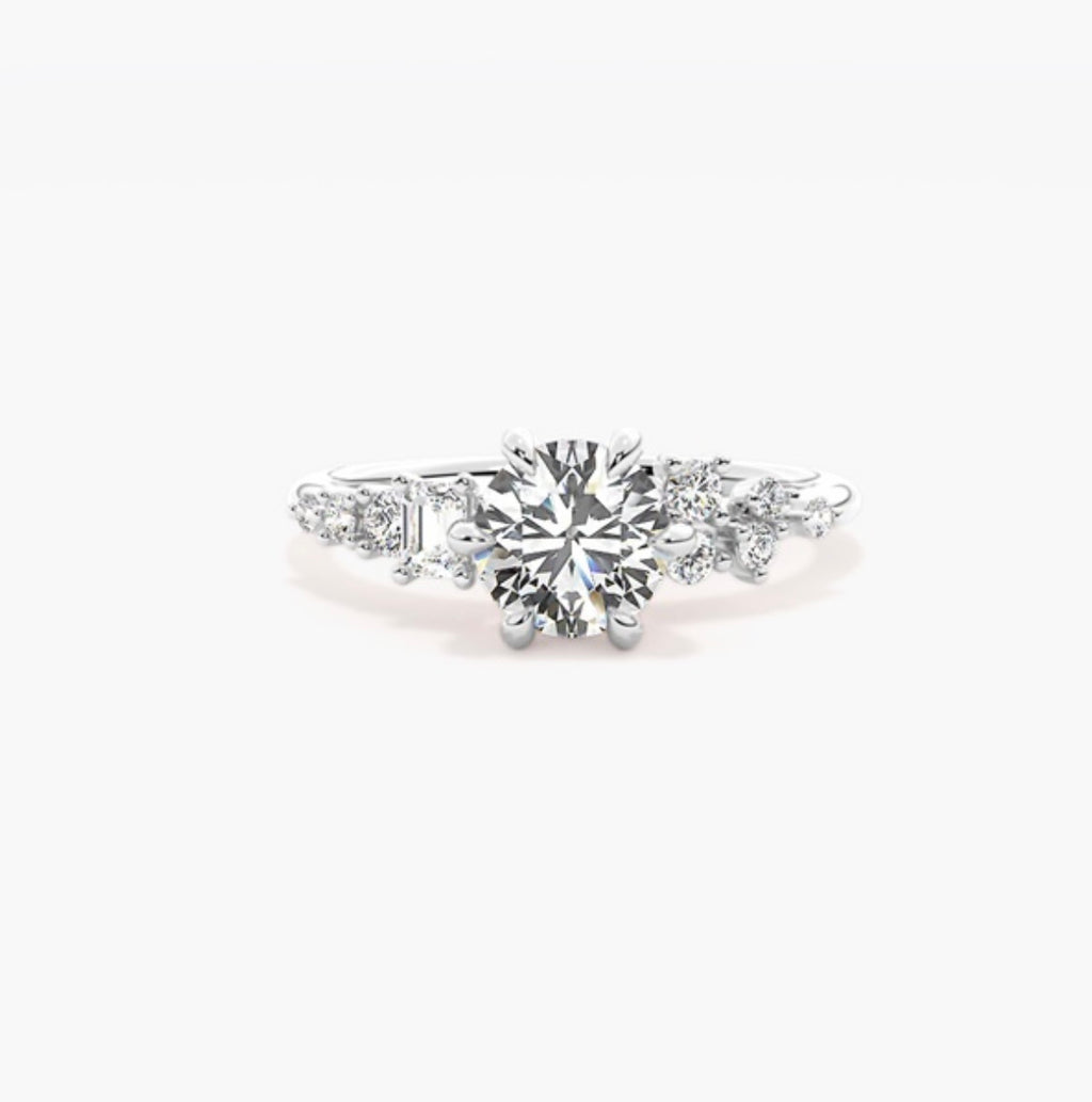 1.25ct Round Brilliant Lab Grown Diamond Accent Shoulders Engagement Ring – IGI Certified