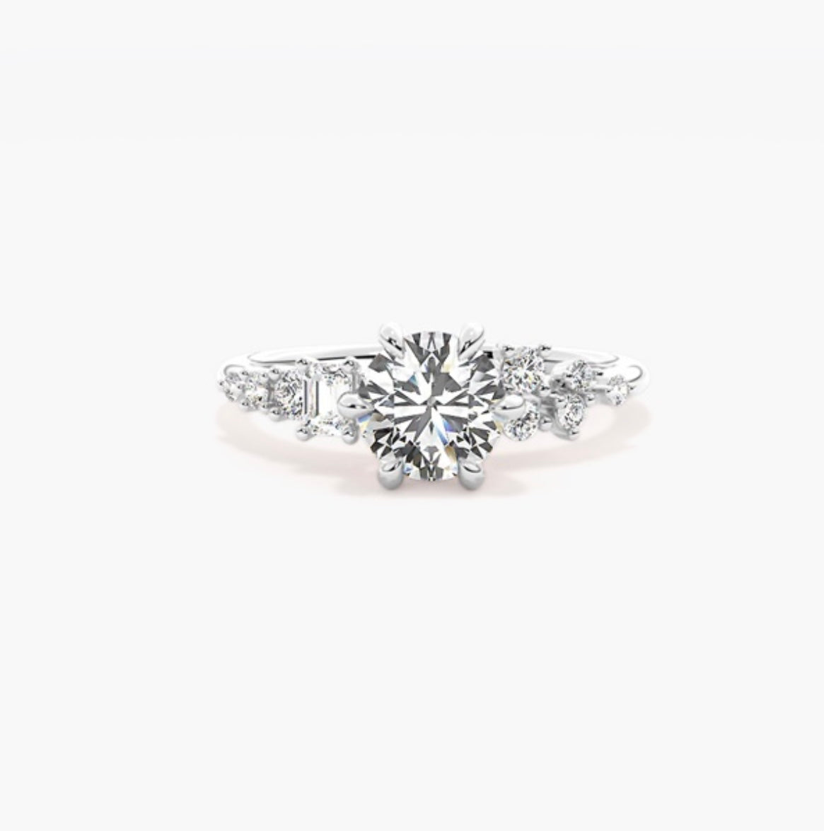 1.25ct Round Brilliant Lab Grown Diamond Accent Shoulders Engagement Ring – IGI Certified