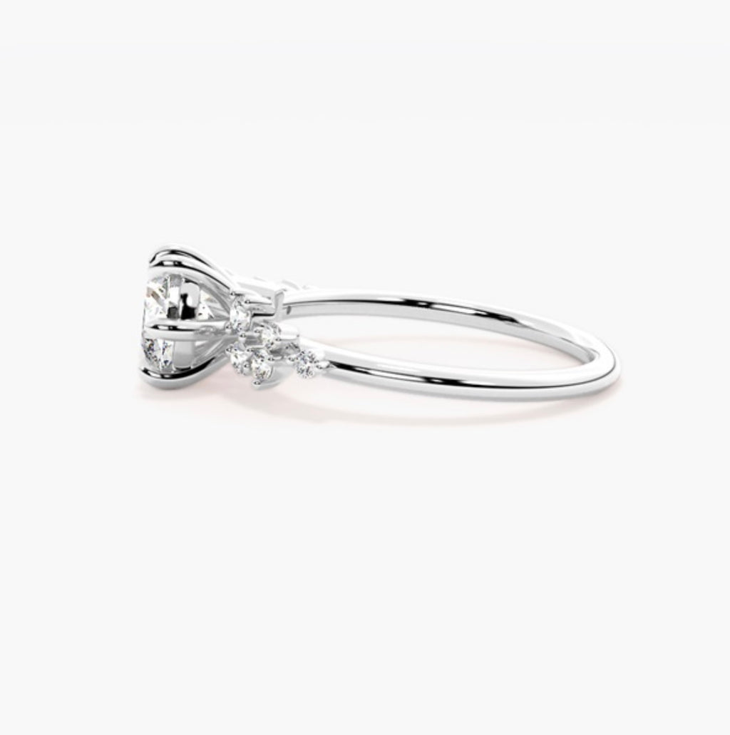 1.25ct Round Brilliant Lab Grown Diamond Accent Shoulders Engagement Ring – IGI Certified