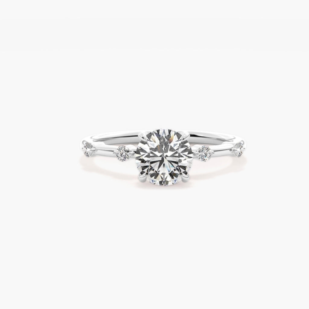 2ct Round Brilliant Lab Grown Diamond Station Set Engagement Ring – IGI Certified
