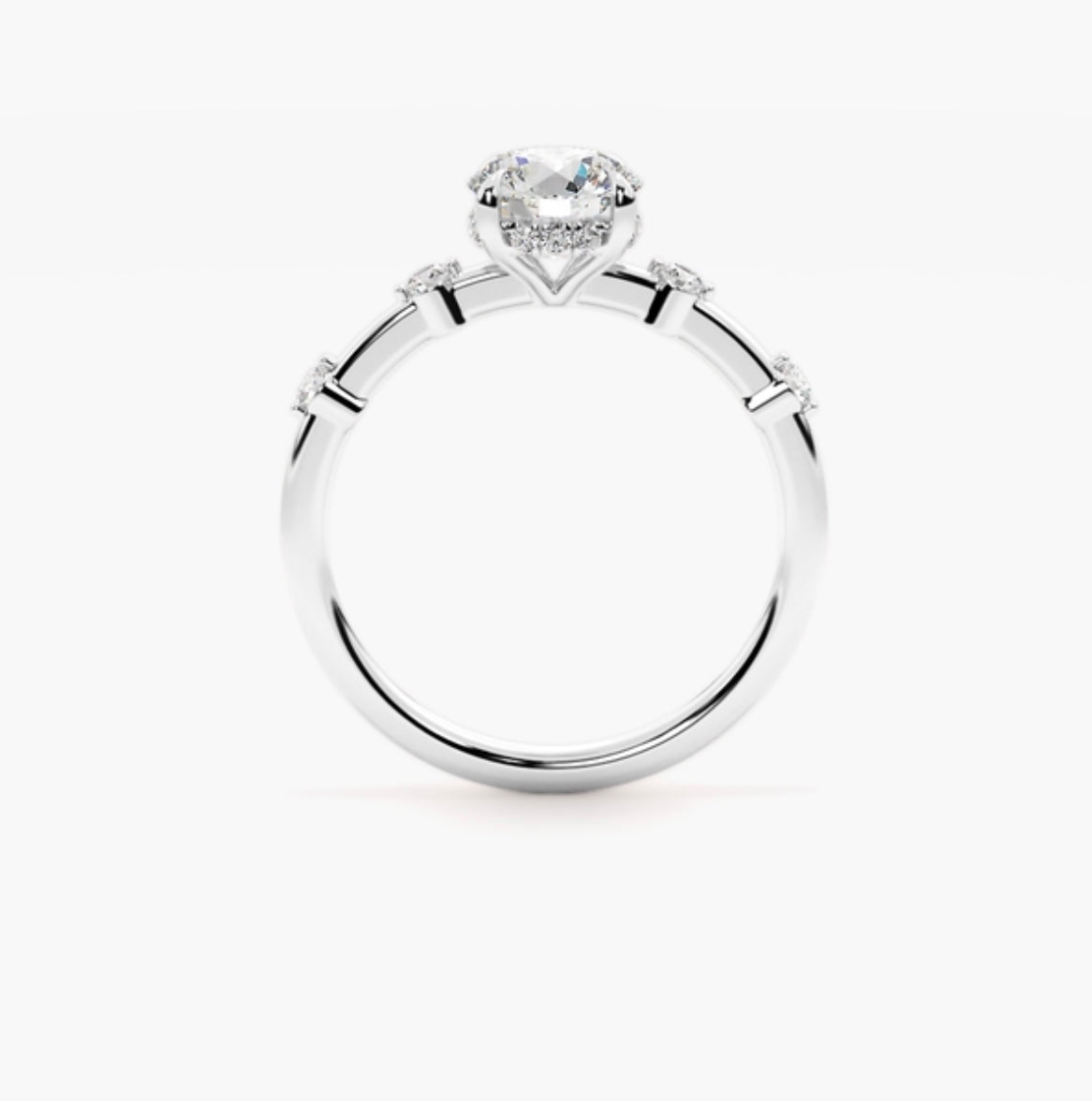 2ct Round Brilliant Lab Grown Diamond Station Set Engagement Ring – IGI Certified