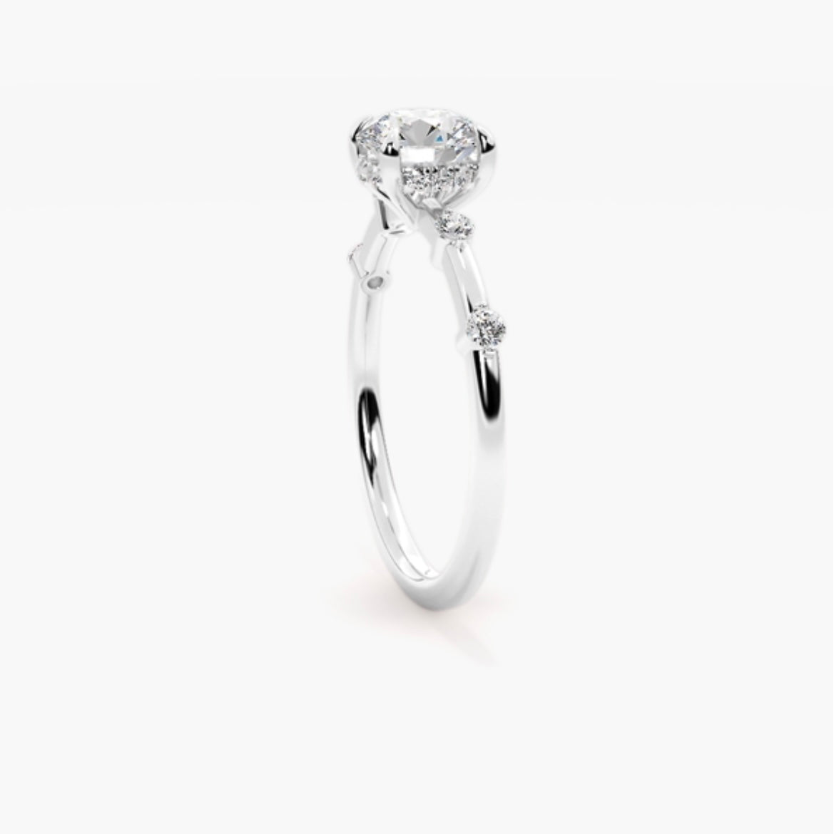 2ct Round Brilliant Lab Grown Diamond Station Set Engagement Ring – IGI Certified