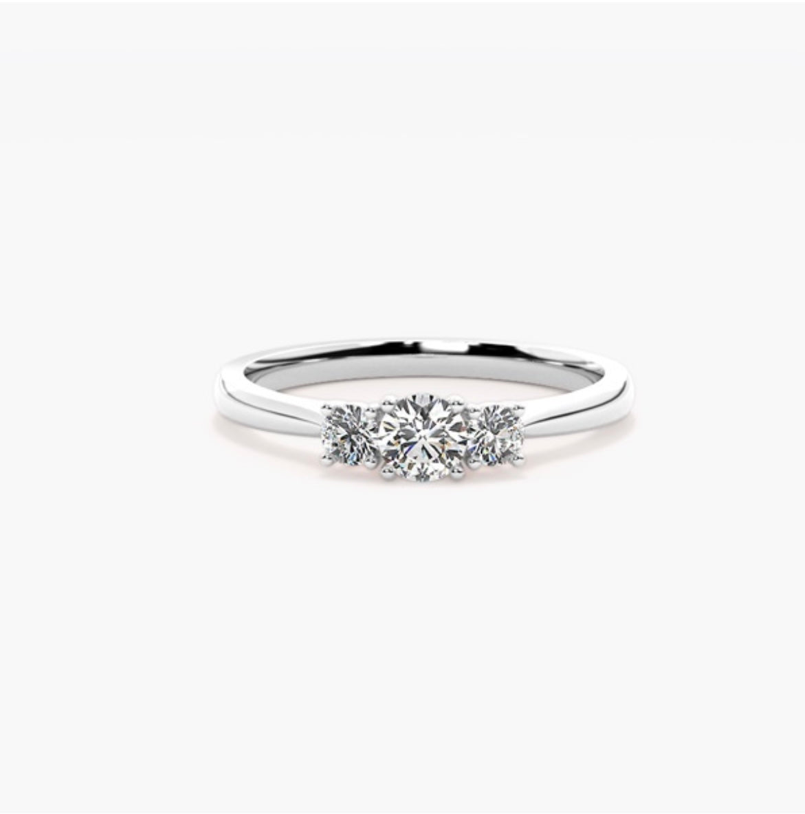 0.50ct Round Brilliant Lab Grown Diamond Trilogy Engagement Ring – IGI Certified