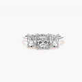 2.5ct Radiant Cut Lab Grown Diamond Trilogy Engagement Ring 1ct Side Diamonds – IGI Certified