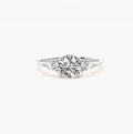 1.5ct Round Brilliant Lab Grown Diamond Trilogy Engagement Ring with Pear Side Stones – IGI Certified