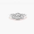 1.5ct Oval Cut Lab Grown Diamond Trilogy Engagement Ring with Oval Side Stones – IGI Certified