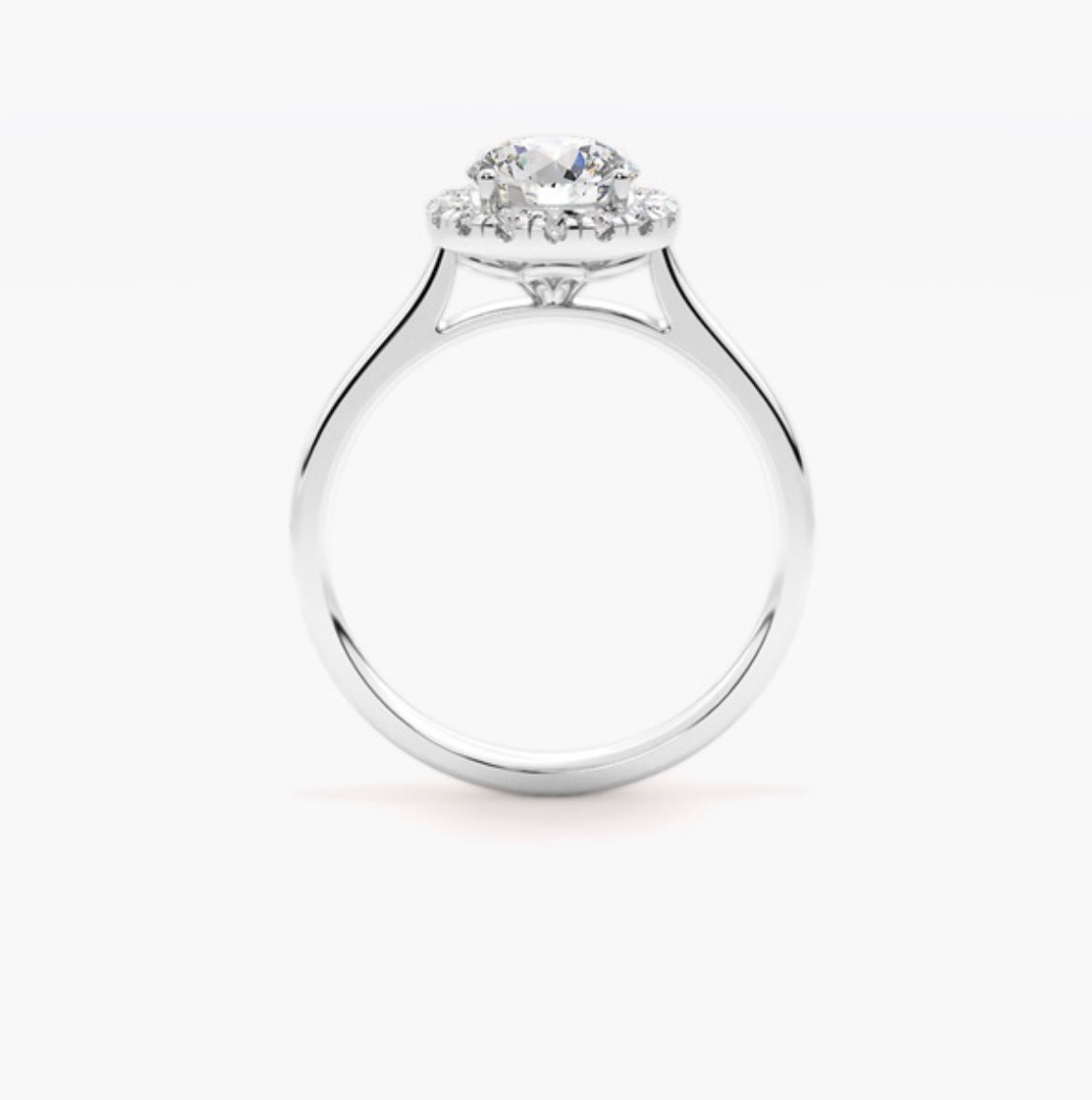 1ct Round Brilliant Lab Grown Diamond Single Halo Engagement Ring – IGI Certified