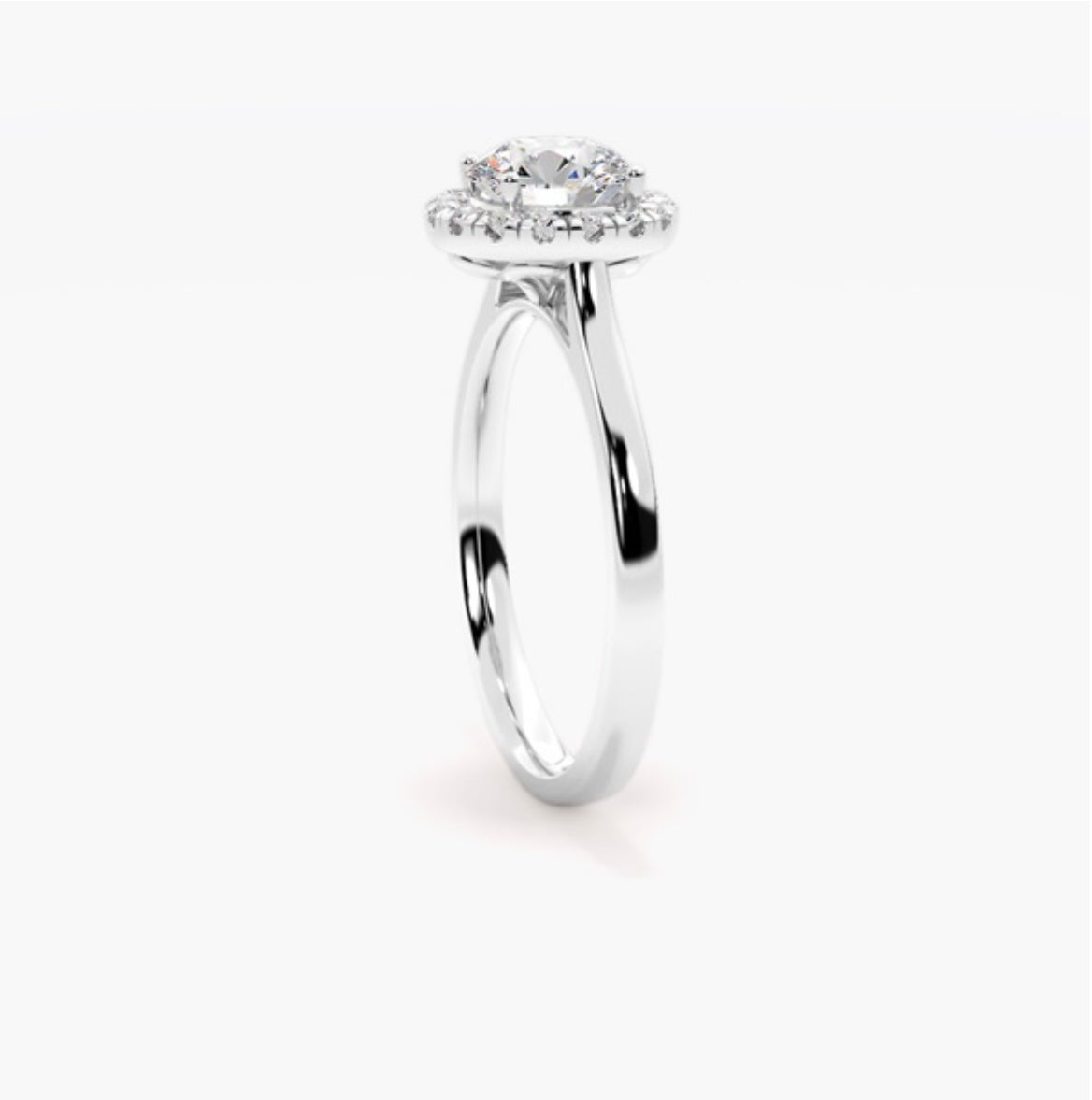1ct Round Brilliant Lab Grown Diamond Single Halo Engagement Ring – IGI Certified